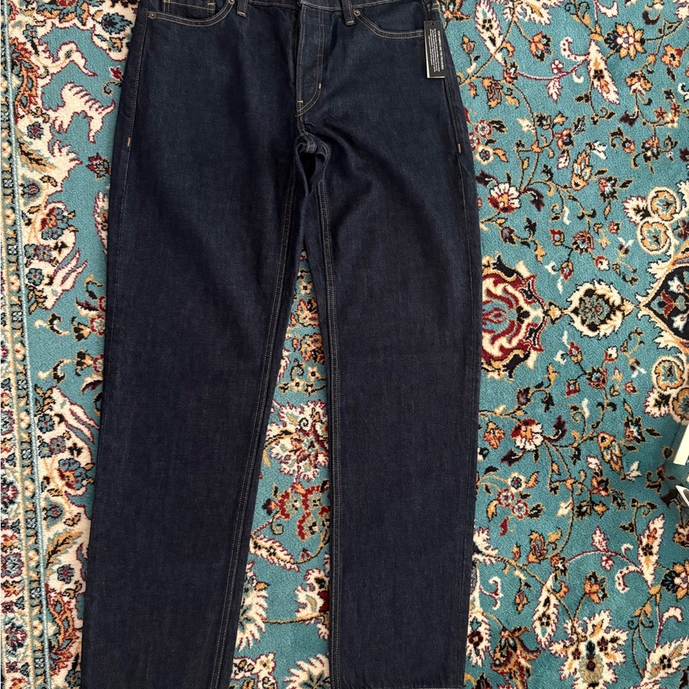 New Women’s Dark Blue Straight Legs Jeans, size 27 - Picture 3 of 9